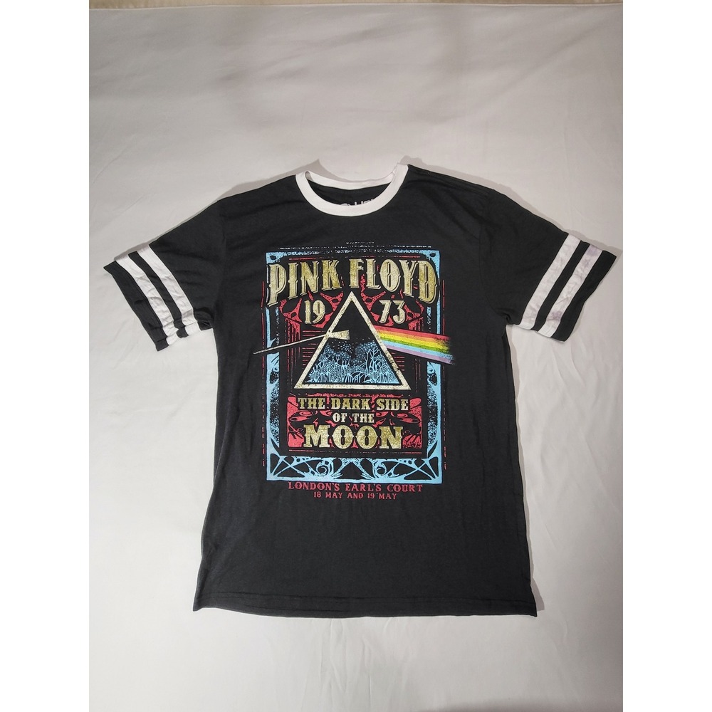 Liquid Blue Pink Floyd Dark Side of the Moon Ringer T-Shirt Black Large 1973